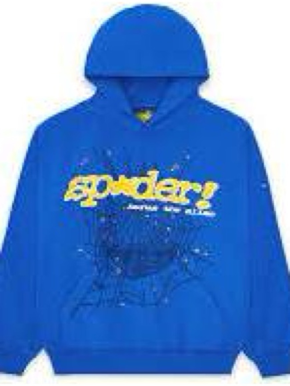 Men's Blue Graphic Pullover Hoodie with Yellow Accents